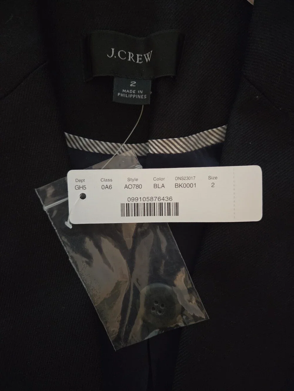 NWT J.CREW SIZE 2 MADELYN BLACK LINEN BLAZER - Picture 10 of 10
